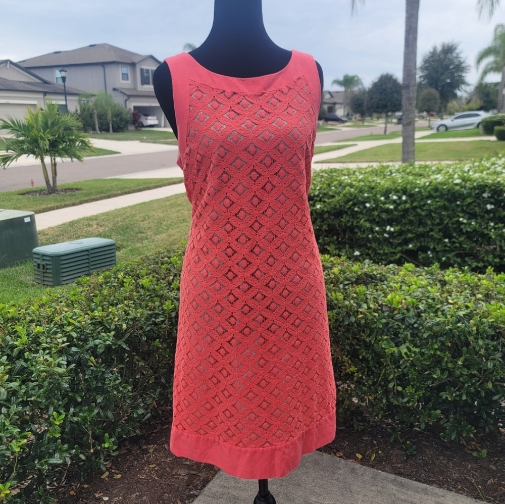 Elegant Coral Midi Dress